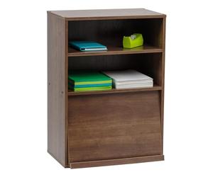 Marque Amazon - Movian 531488 Meuble de rangement 2 étagères et une niche à porte rabattable en bois MDF, Engineered Wood, Chêne Brun, CHR-1