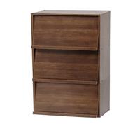 Marque Amazon - Movian 531492 Meuble de rangement 3 niches à porte rabattable en bois MDF, Engineered Wood, Chêne Brun, CHR-3