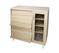 Marque Amazon - Movian 531509 Buffet multi-rangements avec plateau coulissant et porte vitrée en bois MDF, Engineered Wood, Chêne Clair, KBN-9390