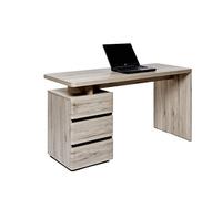 Marque Amazon - Movian Skadar - Bureau avec 3 tiroirs, 140 x 55 x 76 cm, couleur chêne Sanremo