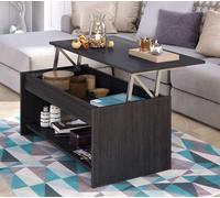 Marque Amazon - Movian - Table basse avec plateau relevable et petite étagère Aggol Modern, 50 x 100 x 44, Gris