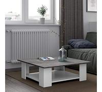 Marque Amazon - Movian Table basse carrée 67x89, Blanc et béton