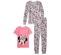 Marque Amazon - Spotted Zebra - Ensemble pyjama 3 pièces en coton à coupe ajustée - Disney, Star Wars, Marvel - pour fille, à motif de Minnie 2, mignonne (taille XS)