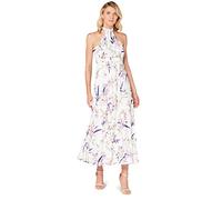 Marque Amazon - TRUTH & FABLE Robe Longue Trapèze Femme, Multicolore (imprimé lys)., 38, Label:S