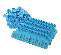 Marque auriculaire en plastique pour bétail Étiquette d'oreille en plastique for bétail, avec outil de retrait et pinces, paquet multicolore de 100 301-400(Blue 6 * 7.5cm (2.36 * 2.95in),201-300)