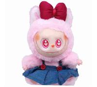 MARQUE BB ANGELL 1 LABUBU PORTE CLÉ MONSTERS robe+ noeud rouge peluche jouet kawaii Cadeau de collection + HABIT et accessoire