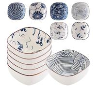 Marque Céramique Bols à Dessert : Ensemble De 6 Style Japonais, Bols Empilables et Résistants au Four, pour Maison et Fête (9.2 cm, Multicolore)