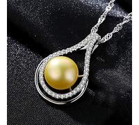 Marque de Luxe Collier Suspendu Couleur or Perle S925 Chaîne de Vagues D'Argent Collier Pour Femme Bijoux en Argent, Blanc, LJBLEUSK, par golden