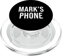 Marque de nom Mark's Phone Noir et Blanc PopSockets PopGrip pour MagSafe