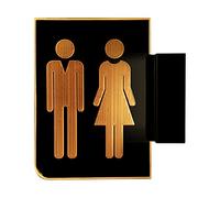 marque de toilette LED, Panneau de salle de bain ultra-lumineux for femmes et hommes, panneau de toilette lumineux double face à montage mural, éclairage de bord(A)