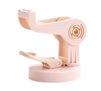 Marque Distributeur De Ruban Adhésif 20mm/0.8 Pouces Base Ventouse Rotation 360°,Distributeur Adhésif Bureau Maison DIY Coupe Précise Surface Lisse Pour Emballage Colis Fournitures (Rose)