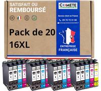 Marque française - 16XL - 12 Cartouches d'encre Compatibles avec Epson 16 XL T1631 Stylo Plume - pour Cartouche Epson Workforce WF-2510 WF-2750 WF-2760 WF-2530 (3 Noir et 9 Couleur)