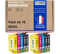 Marque Française - 603XL - 10 Cartouches d'encre Compatibles Epson 603 XL Etoile de Mer - pour Epson Expression Home XP-2100 XP-2105 XP-3100 XP-3105 XP-4100 (4 Noir 2 Cyan 2 Magenta 2 Jaune)