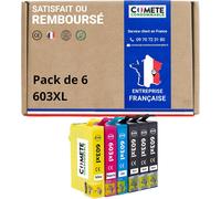 Marque française - 603XL - 8 Cartouches d'encre Compatibles avec Epson 603 XL Etoile de Mer pour Epson Expression Home XP 2100 XP 2105 Workforce WF-2810 WF-2830 (2 Noir et 6 Couleur)