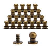 ✮MARQUE FRANCAISE✮-CZ Store®-bouton de col|LOT DE 25|✮✮GARANTIE A VIE✮✮|ROND|TAILLE 6X8MM|bouton de col a vis en laiton couleur bronze pour rivet cuir/ceinture/chaussures/pantalons (25)