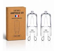 Marque Française Lot de 2 Ampoule G9 LED Ampoule Four Halogène 40W 2700K