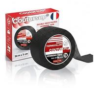 Marque Française | Ruban Thermocollant Ourlet Noir 5 cm × 30 m | Bande Large Double Face au Fer à Repasser, Sans Couture, Idéal Rideaux, Nappes, Tissus Foncés Coton et Polyester