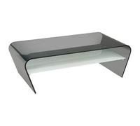 marque+generique Vente-Unique - Table Basse - Verre trempé Noir - Tablette Blanche laquée - Kelly