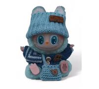 MARQUE KIKOUCAT 1 LABUBU MONSTERS HABIT BLEU PORTE CLÉS 3D peluche, kawaii Cadeau de collection + HABIT et accessoire INCLUS