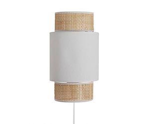 marque Ostaria Applique incurvée rotin tissu blanc