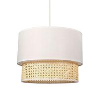 marque Ostaria Suspension gigogne ronde cannage tissu blanc D35