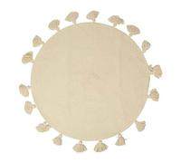 marque Ostaria Tapis Rond Pompons écru Coton D90