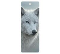 Marque-page 3D LiveLife - Blanc de Deluxebase. Un marque-page Loup avec un art lenticulaire 3D sous licence de l'artiste renommé Collin Bogle