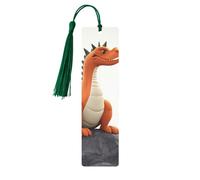 Marque-page amusant en bois en forme de dragon à suspendre avec pompons colorés - Cadeau inhabituel pour les amateurs de livres, hommes et femmes