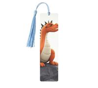 Marque-page amusant en bois en forme de dragon à suspendre avec pompons colorés - Cadeau inhabituel pour les amateurs de livres, hommes et femmes