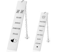 Marque-page amusant en métal avec inscription « 10 Years Down Forever to Go » - Cadeau romantique pour 10e anniversaire de mariage pour lui, elle, couples, mari, épouse (10e anniversaire)