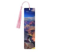 Marque-page Beauty Grand Canyon avec pompons, marque-page en bois pour homme et femme, fait à la main pour les amateurs de livres, marqueurs de page de lecture, étiquettes en bois, ornements, cadeaux