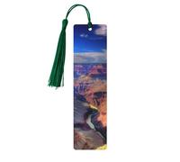 Marque-page Beauty Grand Canyon avec pompons, marque-page en bois pour homme et femme, fait à la main pour les amateurs de livres, marqueurs de page de lecture, étiquettes en bois, ornements, cadeaux