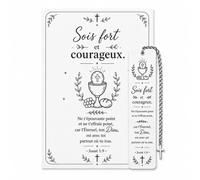 Marque-Page Bible Chretienne En Acier Inoxydable Avec Carte Et Croix | Ensemble 2 pièces, 1 marque-page et 1 carte avec coffret, cadeau chretien pour baptême, communion et lecture biblique