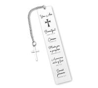 Marque-page biblique en métal pour femme et homme - Pour amateurs de lecture chrétienne - Accessoires de livre basés sur la foi - Cadeau de motivation spirituel unique - Cadeau de Noël ou