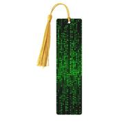 Marque-page binaire en bois avec pendentif en forme de chiffre vert - Marque-page unique fait à la main - Marqueur de livre pour les amateurs de livres - Marqueurs de page - Ornement idéal pour un
