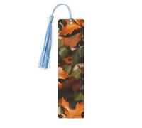 Marque-page camouflage en bois avec pompon pour homme et femme - Marque-page de lecture - Cadeau pour les amateurs de livres