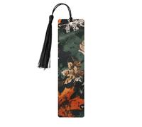 Marque-page camouflage en bois d'érable avec pompon pour homme et femme - Marque-page de lecture - Cadeau pour les amateurs de livres
