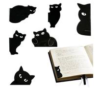 Marque-page Chat - Clip De Marqueurs De Livre Magnétiques Chats Noirs De 7 Cm, Porte-pages Mignons | Ensemble De Clips Pour Enseignants, Étudiants, Amateurs De Lecture, Bibliothèque De Classe, Accesso