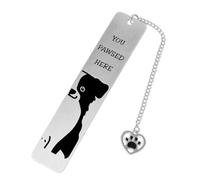 Marque Page Chien pour Femme, Mignons Marque-Page Drôle en Métal pour Chien Marque-Page You Pawsed Here Cadeau pour Amoureux des Chiens pour Hommes Femmes Livresques (Border Collie)