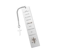 Marque-page chrétien avec la Bible - Cadeau de Noël pour femme et homme - Inscription « I Can Do All Things Through Christ Faith » - Cadeau religieux et inspirant - Cadeau d'anniversaire, de