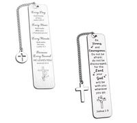 Marque Page Chrétien,Marque pages avec versets de la bible avec croix,Marque pages religieux,Cadeau de baptême(2 pcs)