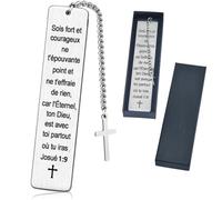 Marque-Page Chrétien - Signet Inspirant avec Versets Bibliques - Idée Cadeau Noël Original pour Femme et Homme - Cadeau pour Communion et Confirmation - Cadeau d'Anniversaire et Calendrier de l'Avent