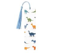 Marque-page coloré dinosaure en bois avec pompon pour homme et femme - Marque-page de lecture - Cadeau pour les amateurs de livres