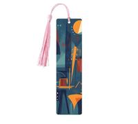 Marque-page coloré en bois avec pompon en forme de violon pour homme et femme - Cadeau pour les amateurs de livres