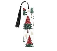 Marque-page coloré en forme de sapin de Noël en bois avec pompon pour femme et homme, marque-page de lecture, cadeaux pour les amateurs de livres