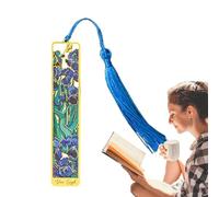 Marque-page d'art en métal, creuse colorée, marque-page floral gravé de 4,25 x 0,86 pouces avec charme vintage, marqueur de page élégant, accessoire de livre facile à utiliser, cadeau de collect