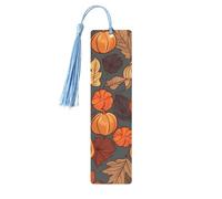 Marque-page d'automne avec pompons, marque-page en bois pour homme et femme, fait à la main pour les amateurs de livres, marqueurs de page de lecture, étiquettes en bois, ornements d'anniversaire