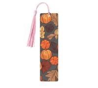 Marque-page d'automne avec pompons, marque-page en bois pour homme et femme, fait à la main pour les amateurs de livres, marqueurs de page de lecture, étiquettes en bois, ornements d'anniversaire