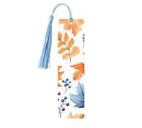 Marque-page d'automne en bois avec pompon pour homme et femme - Marque-page de lecture - Cadeau pour les amateurs de livres