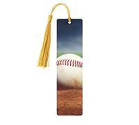Marque-page de baseball en bois pour les amateurs de livres - Marque-page en bois fait à la main avec pompon - Marqueurs de page de lecture - Ornement en bois - Étiquettes cadeaux pour décorations